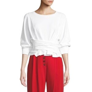 A.L.C. Atlas Tie-Front Sweatshirt White